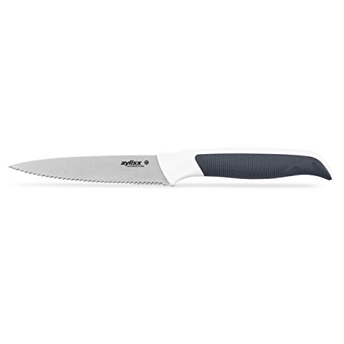 Zyliss E920216 Comfort Serrated Paring Knife, 10.5 cm/4 Inch, Japanese Stainless Steel, Black/White, Kitchen Knife/Vegetable Knife, Dishwasher Safe, 5 Year Guarantee