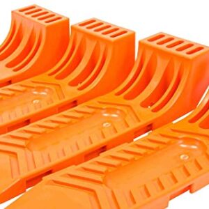 Mytee Products Interlocking Tire Skates for Tow Truck Wrecker Rollback Carrier Safety Orange (4pc Set)