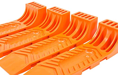 Mytee Products Interlocking Tire Skates for Tow Truck Wrecker Rollback Carrier Safety Orange (4pc Set)