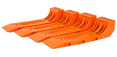 Mytee Products Interlocking Tire Skates for Tow Truck Wrecker Rollback Carrier Safety Orange (4pc Set)