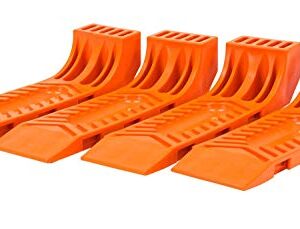 Mytee Products Interlocking Tire Skates for Tow Truck Wrecker Rollback Carrier Safety Orange (4pc Set)