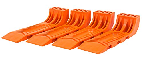 Mytee Products Interlocking Tire Skates for Tow Truck Wrecker Rollback Carrier Safety Orange (4pc Set)