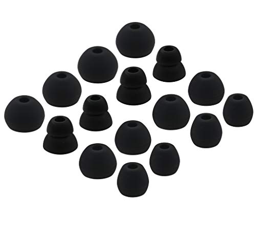 ALXCD Replacement Eartips Silicone Earbuds Buds Set Compatible with Powerbeats Pro, 8 Pairs S/M/L/D 4 Sizes Soft Silicone Earbuds Tips, Compatible with Powerbeats Pro Headphones PB Pro (Black)