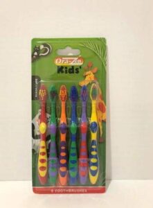 ora-zen kids multi color toothbrush soft, 6-pack