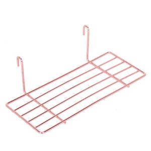 gridymen straight shelf for wire wall grid panel,, wire wall organizer and display shelf, small wall shelf rack for succulent, flower pot and wall decor, size 9.8" x 4.9" x 2.9", rose gold