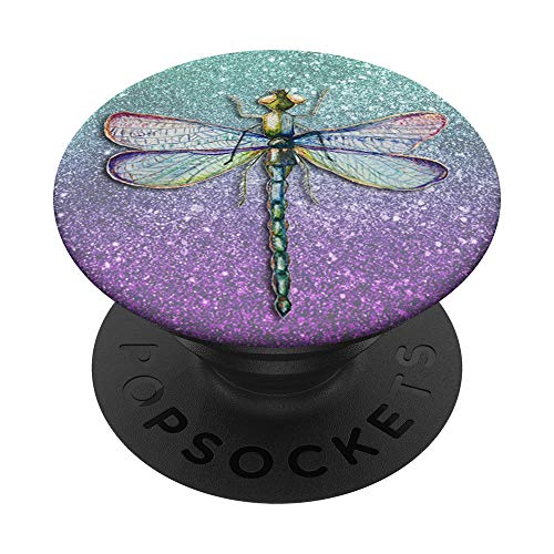 Pastel Lilacs Dragonfly on a Blue and Purple Background PopSockets PopGrip: Swappable Grip for Phones & Tablets