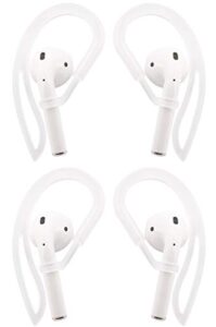 alxcd earhooks ear loop replacement for airpod 1 & 2, 2 pair over-ear soft silicone ear hooks[anti slip][anti lost], fit for airpod 1 airpod 2 headphone (clear)