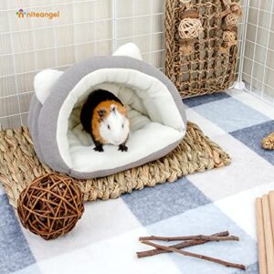 Niteangel Guinea Pig Cave Beds Cozy House Bedding for Rats Chinchilla Degu Ferrets Hedgehog (Grey)