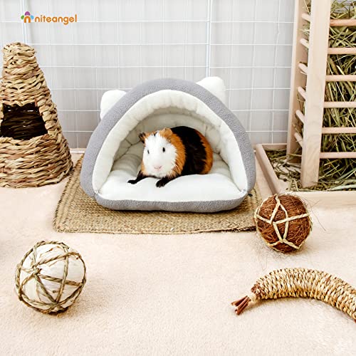 Niteangel Guinea Pig Cave Beds Cozy House Bedding for Rats Chinchilla Degu Ferrets Hedgehog (Grey)