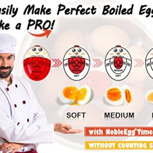 NobleEgg Premium Egg Cups for Soft Boiled Eggs | Set of 4 | Egg Timer Pro | 18/10 Egg Spoons | Egg Topper | Gift/Storage Box