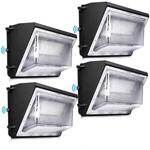 ledmo 4 pack led wall pack lights 120w - repalces 800w hps/hid light 15600lm wall mount light 5000k commercial and industrial outdoor security flood lighting for buildings warehouses parking lots yard