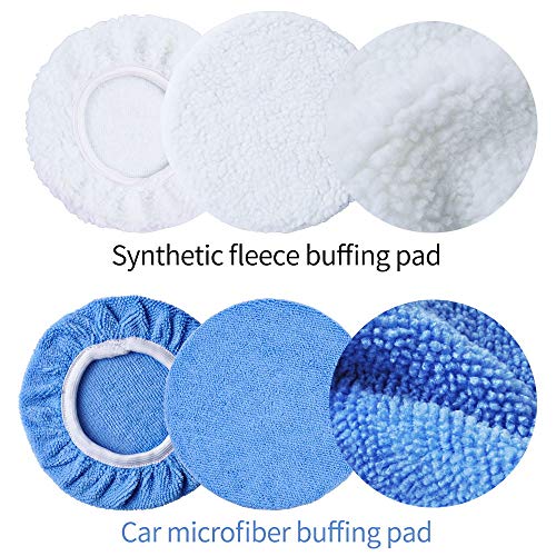 OTUAYAUTO Microfiber Polishing Bonnets 20Pcs - Orbital Buffer 5-6 inch Polisher Pad Cover - Car Waxing Applicator Bonnet