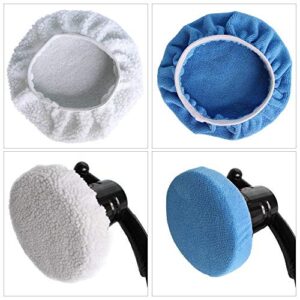 OTUAYAUTO Microfiber Polishing Bonnets 20Pcs - Orbital Buffer 5-6 inch Polisher Pad Cover - Car Waxing Applicator Bonnet