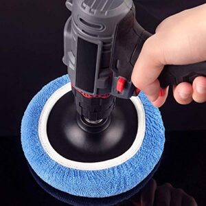 OTUAYAUTO Microfiber Polishing Bonnets 20Pcs - Orbital Buffer 5-6 inch Polisher Pad Cover - Car Waxing Applicator Bonnet