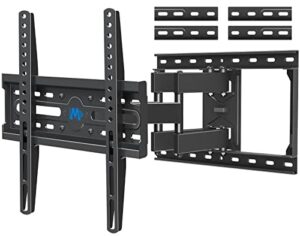 mounting dream tv mount full motion tv wall mount for most 32-65 inch flat screen tv, wall mount tv bracket with dual arms, max vesa 400x400mm and 99 lbs, fits 16", 18", 24" studs md2380-24k tv mounts