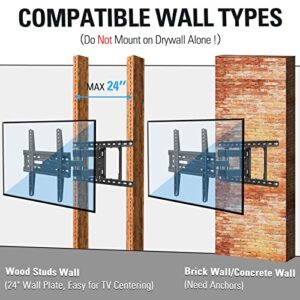 Mounting Dream TV Mount Full Motion TV Wall Mount for Most 32-65 Inch Flat Screen TV, Wall Mount TV Bracket with Dual Arms, Max VESA 400x400mm and 99 LBS, Fits 16", 18", 24" Studs MD2380-24K TV Mounts