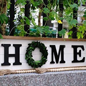 SIMPLY ANI Rustic Large Home Sign with Real Wreath for O|Framed Farmhouse Wood Wall Sign Plaque|Gallery Wall Hanging Decor, Rustic Farmhouse Home Decor|Shiplap Signs|Wooden Home Plaque|Fixer Upper