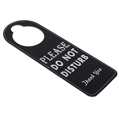 Kichwit Do Not Disturb Sign for Office, 2 Pack Door Knob Hanger Sign, Welcome Please Knock Sign (Black + Green)