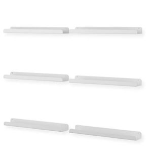 Wallniture Sedona Floating Shelves for Wall Decor, White Kids Bookshelf, Wall Shelves for Picture Frames, Nursery Book Shelves, White Storage Shelves for Wall Set of 3