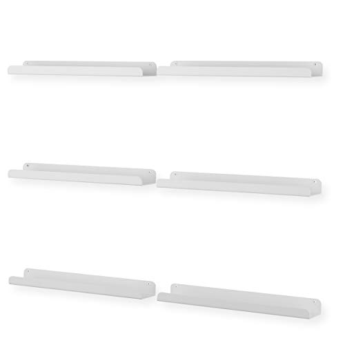 Wallniture Sedona Floating Shelves for Wall Decor, White Kids Bookshelf, Wall Shelves for Picture Frames, Nursery Book Shelves, White Storage Shelves for Wall Set of 3