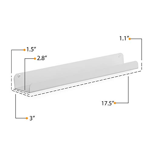 Wallniture Sedona Floating Shelves for Wall Decor, White Kids Bookshelf, Wall Shelves for Picture Frames, Nursery Book Shelves, White Storage Shelves for Wall Set of 3