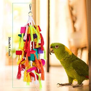 Rypet Large and Small Parrot Chewing Toys - Parrot Cage Bite Toys Wooden Block Tearing Toys for Conures Cockatiels African Grey and Other Amazon Parrots