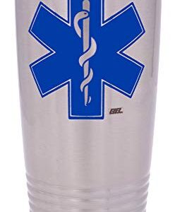 Rogue River Tactical EMT EMS Star of Life 20 Oz. Travel Tumbler Mug Cup w/Lid Paramedic