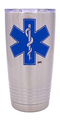 Rogue River Tactical EMT EMS Star of Life 20 Oz. Travel Tumbler Mug Cup w/Lid Paramedic