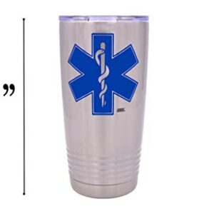 Rogue River Tactical EMT EMS Star of Life 20 Oz. Travel Tumbler Mug Cup w/Lid Paramedic