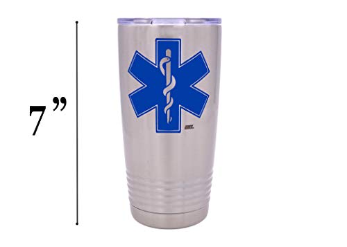 Rogue River Tactical EMT EMS Star of Life 20 Oz. Travel Tumbler Mug Cup w/Lid Paramedic