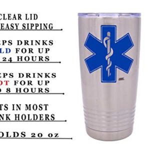 Rogue River Tactical EMT EMS Star of Life 20 Oz. Travel Tumbler Mug Cup w/Lid Paramedic