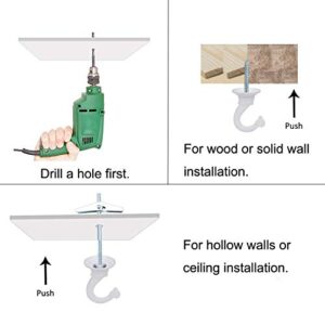 OOTSR Metal Ceiling Hook, Heavy Duty Ceiling Hook and Chain Extension for Hanging Plants/Chandeliers/Clothes/Indoor & Outdoor Use, White Color, 36 inches Chain