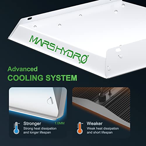 MARS HYDRO 2023 New TS600 LED Grow Lights for Indoor Plants, New Diodes Layout More Uniform Full Spectrum Growing Lamps for Hydroponic Indoor Plants Veg Bloom in 2x2 Grow Tent Greenhouse Four for 4x4