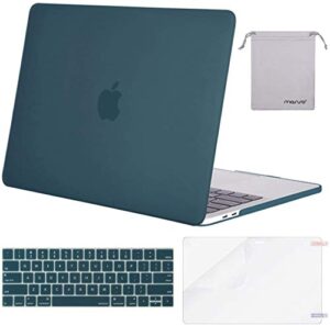 mosiso compatible with macbook pro 13 inch case m2 2023, 2022, 2021-2016 a2338 m1 a2251 a2289 a2159 a1989 a1708 a1706, plastic hard shell&keyboard cover&screen protector&storage bag, deep teal
