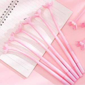 NUOBESTY Flower Ballpoint Gel Pen,Silicone Cherry Blossom Fine Point Black Rollerball Gel Ink Pen for Office School,12pcs