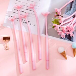 NUOBESTY Flower Ballpoint Gel Pen,Silicone Cherry Blossom Fine Point Black Rollerball Gel Ink Pen for Office School,12pcs