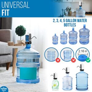 PUDHOMS 5 Gallon Water Dispenser - USB Charging Universal Fit Water Bottle Pump for Drinking Water Portable Automatic Electric Pump for Home Kitchen Office Camping Switch for 2-5 Gallon Jugs