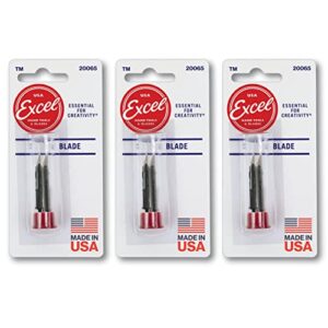 excel blades #65 pen knife replacement blades, compatible with k47 executive retractable hobby knife, set of 6 blades for craft knife, made in the usa, cutting, scoring, trimming and more