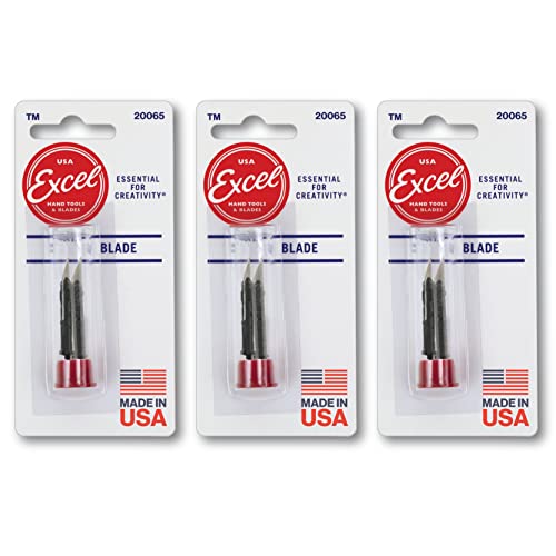 Excel Blades #65 Pen Knife Replacement Blades, Compatible with K47 Executive Retractable Hobby Knife, Set of 6 Blades for Craft Knife, Made in the USA, Cutting, Scoring, Trimming and More