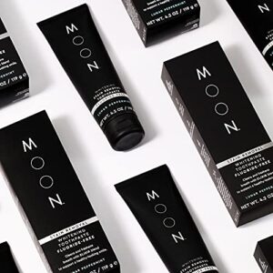 MOON Stain Removal Whitening Toothpaste, Fluoride-Free, Lunar Peppermint Flavor for Fresh Breath, for Adults 4.2 oz