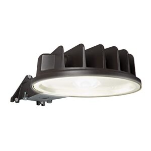 bronze outdoor integrated led dusk to dawn area light with built-in photocell sensor, 5400 lumen, 5000k color temp