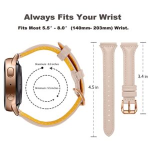 JOYOZY Leather Band Compatible with Samsung Galaxy Watch 5/4 40mm 44mm,Active(40mm)/2(40mm)(44mm),Stylish Slim Wristband Strap for Galaxy Watch 42mm/Samsung Galaxy Watch 4 Classic/Watch 5 Pro 45mm