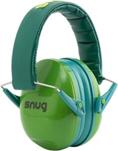 snug kids ear protection - noise cancelling sound proof earmuffs/headphones for toddlers, children & adults (green)