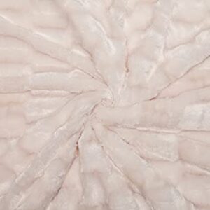 Chanasya Embossed Faux Fur Throw Blanket - Super Soft, Lightweight Minky Blanket - 108" x 86" - Creme