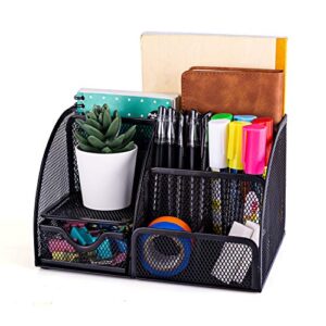 mdhand office desk organizer and accessories desk drawer organizer with 6 compartments, mesh pencil desk organizer for home office