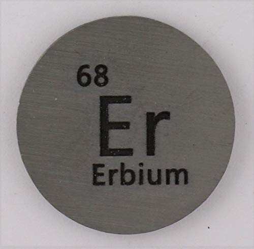 Erbium (Er) 24.26mm Metal Disc 99.9% Pure for Collection or Experiments