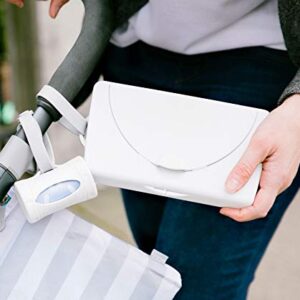 Ubbi Retractable On the Go Bag Dispenser for Baby Travel, Diaper Bag Accessory Must Have for Newborn, Helpful Baby Item, Baby Gift, Lavender Scented, White