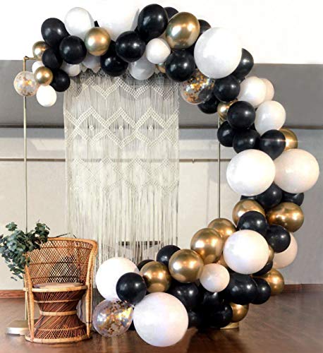 Heboland Black Gold White Balloon Garland Arch Kit 92Pcs Balloons16ft ...