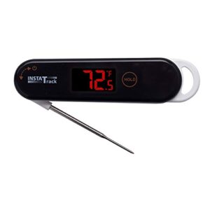 instatrack folding digital instant read meat food grill bbq kitchen cooking thermometer with folding probe, white