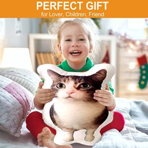 COCYBERCOC Custom Pet Pillow, 24" Personalized Pet Photo DIY Molding 3D Shaped Pillow, Cat Pillow for Distinct Gift, Thanksgiving, Valentine’s Day, Christmas(Double Side 24 inch)